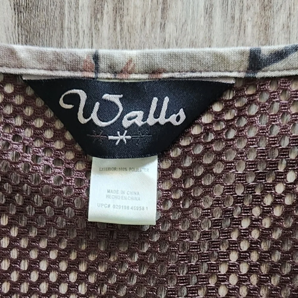 Walls Camo Mens Hunting Mesh Vest Zip Pockets‎ Size XL/2XL Regular